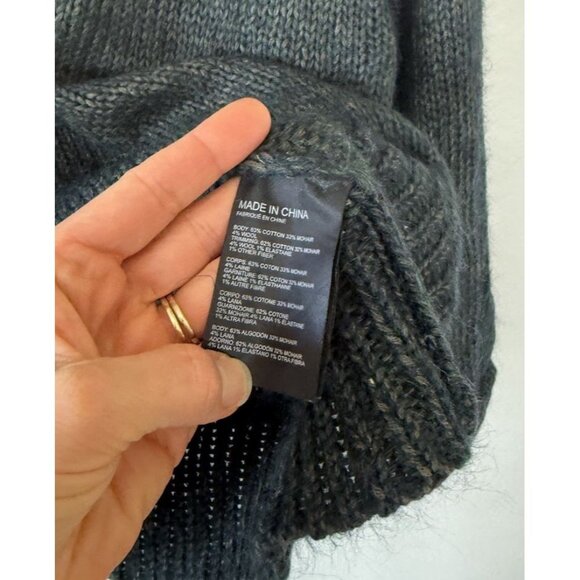 $298 Club Monaco Crewneck Sweater Long Sleeve Green Pullover Green Mohair M - Picture 4 of 4